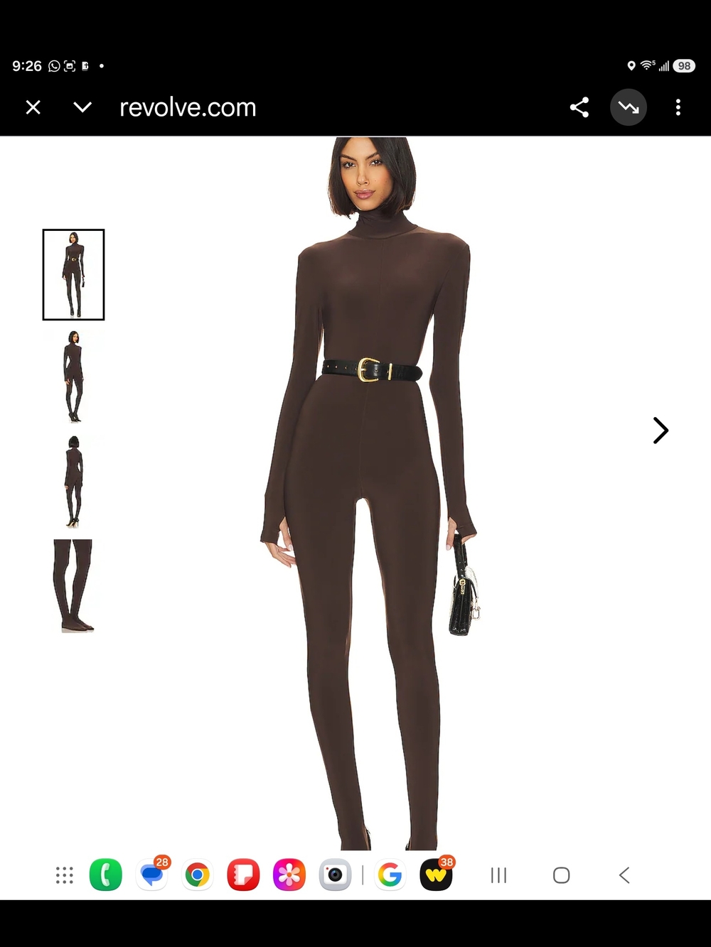 Norma Kamali Chocolate Brown Long-Sleeve Jumpsuit